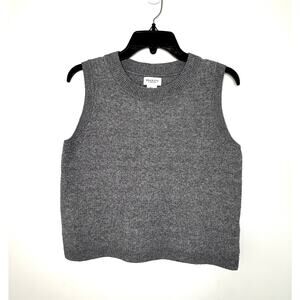 Song of Style by Aimee Song Knit Sweater Vest Sz S Gray Boxy Academia Neutral